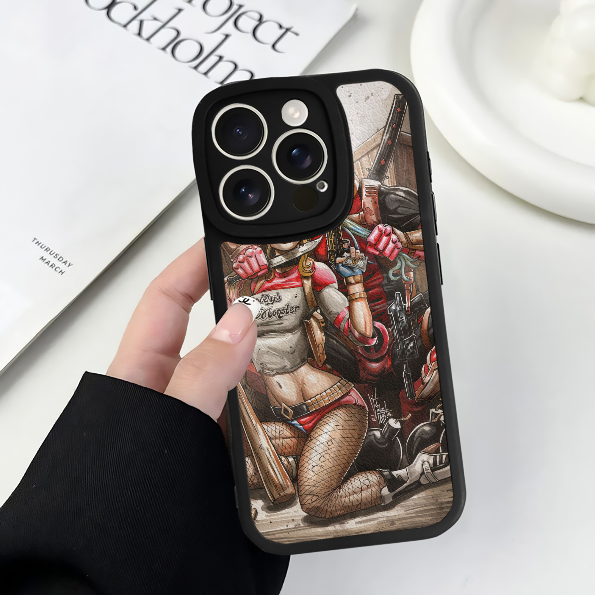 （画像用） Deadpool デッドプール 【iPhone 16シリーズ対応】シリコンスマホケース（レザー調） 材質：シリコン